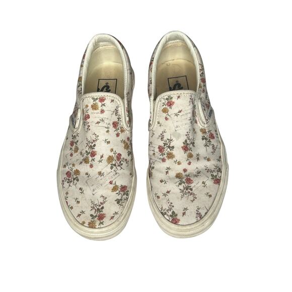 Vans  unisex,  5 mens 6.5 women’s  floral  slip on white/pink school walking - Picture 1 of 9